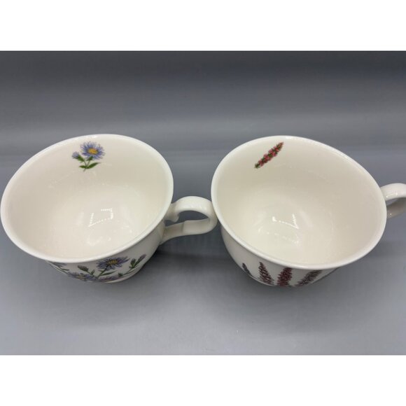 Set of 2 Portmeirion Botanic Garden Tea Cup Set Floral Footed - Picture 2 of 5